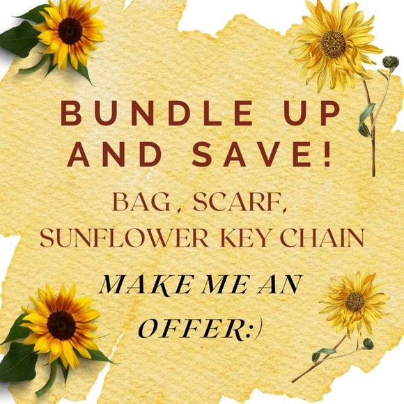 Free Give Away Sunflower Key Chain With Purchase Of Bag & Scarf! - Picture 1 of 15